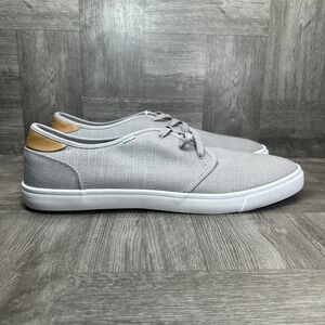 TOMS Carlo Sneakers Mens 14 Drizzle Grey Heritage Canvas Casual Low Top NEW
